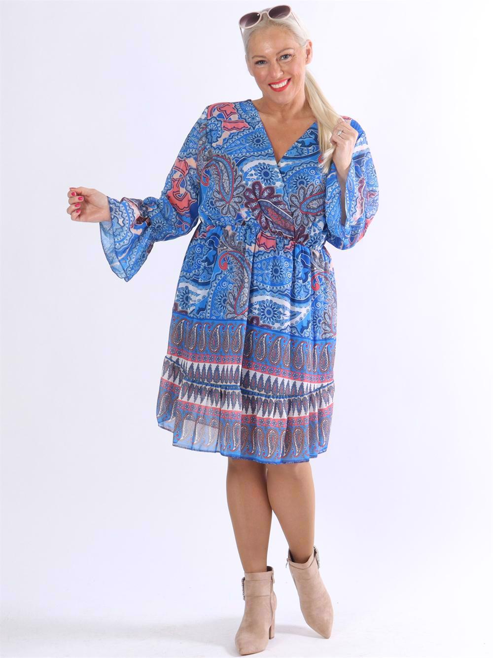 Rosabella - Mønstret kjole i chiffon